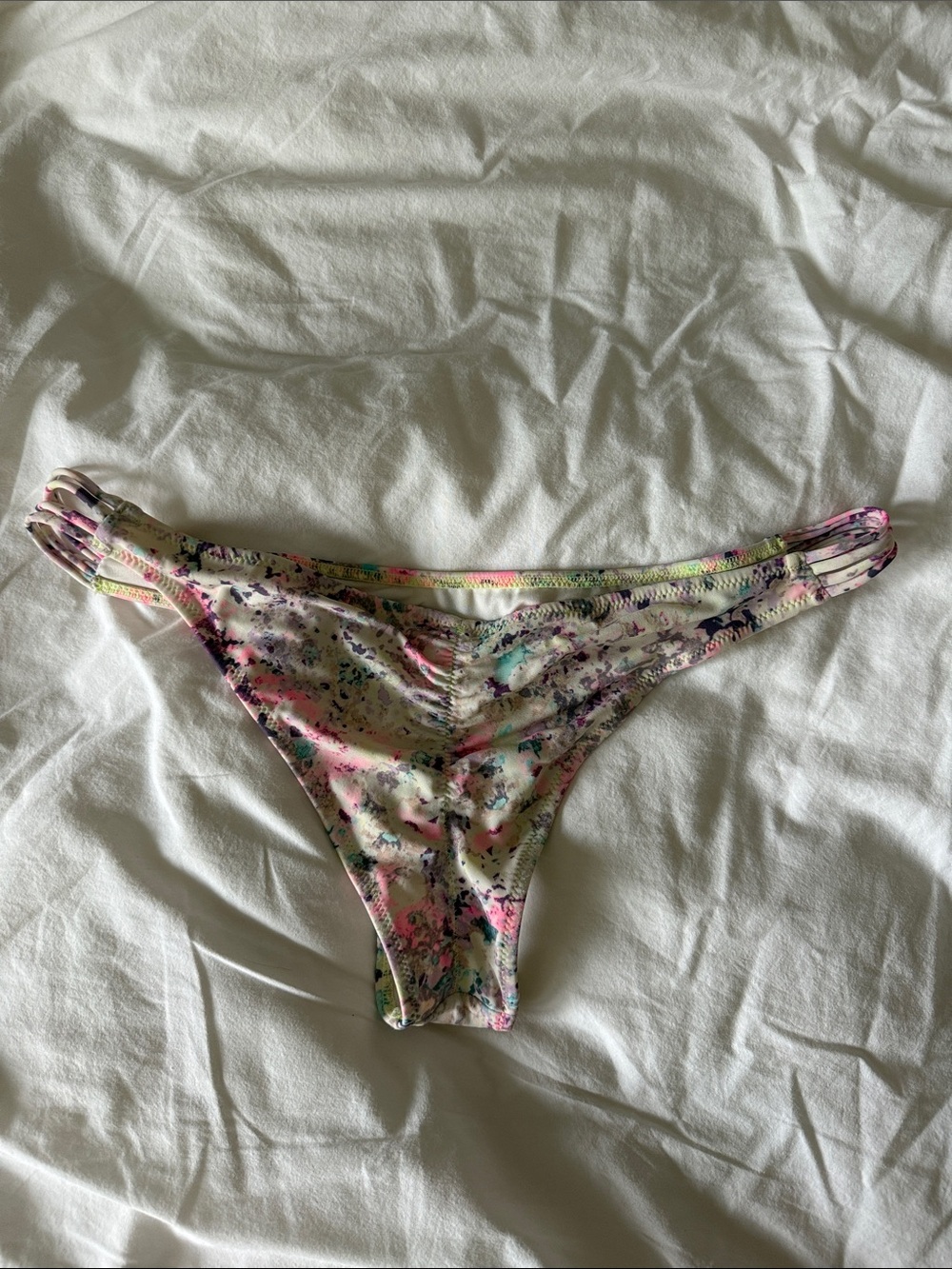 Victoria's Secret Floral Bikini Bottoms - Pink, Green, Purple